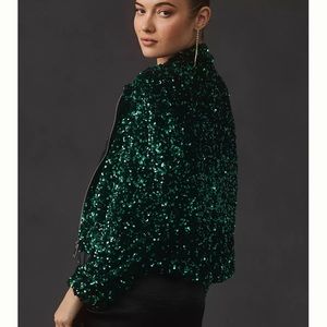 Maeve sequin bomber jacket - NWT